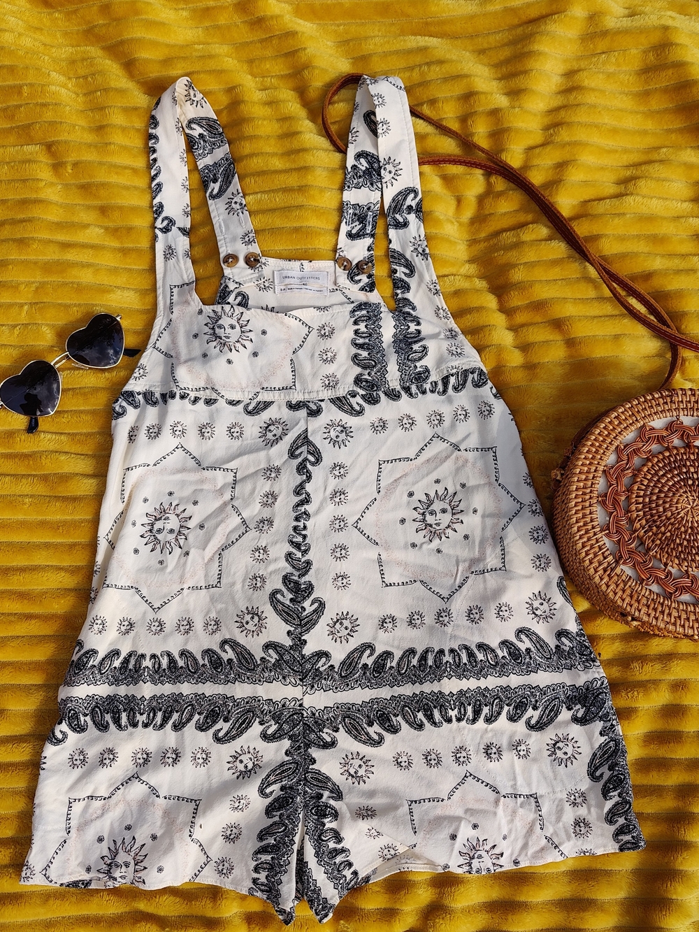 Urban Outfitters Celestial Romper, Bandana Print, Suns